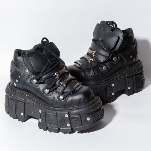 New Rock Ankle Boots Imperfect Tank Goth Rave Platform Blade 5.5 (M-TANK106-C2)